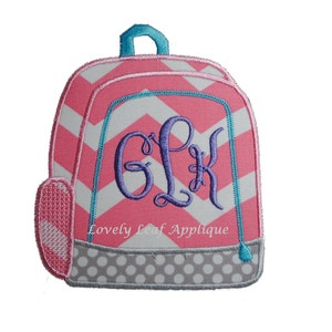 DIGITAL ITEM: Backpack Applique Design 4x4 and 5x7