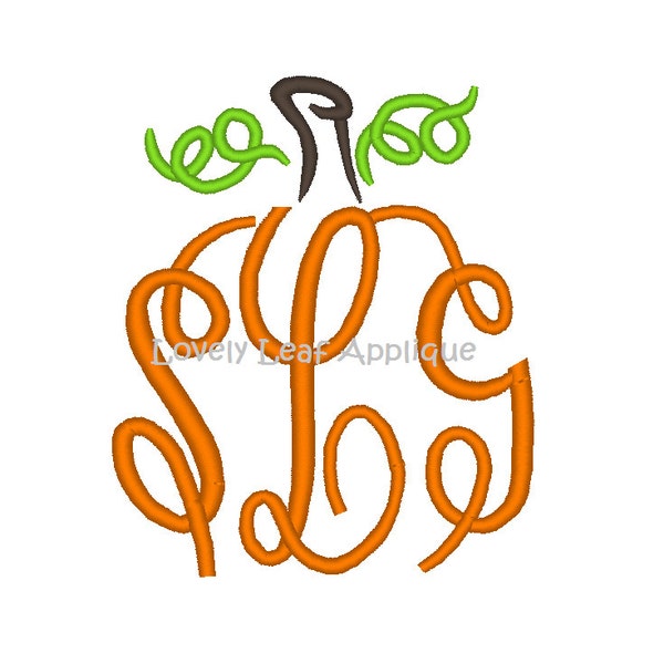DIGITAAL ITEM: borduurontwerp pompoenmonogram topper