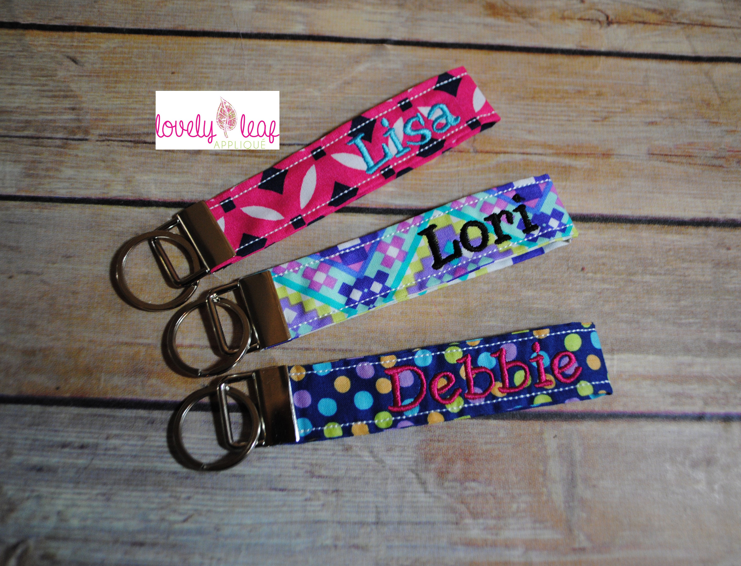 DIGITAL ITEM ITH Key Chain Wristlet Embroidery Design 6x10 Etsy