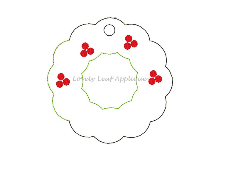 DIGITAL ITEM: Wreath Picture Frame Ornament in the Hoop Etsy