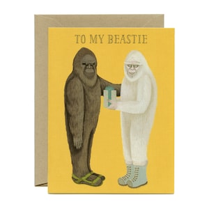 Bigfoot & Yeti Birthday Card - "To My Beastie" - ID: BIR005