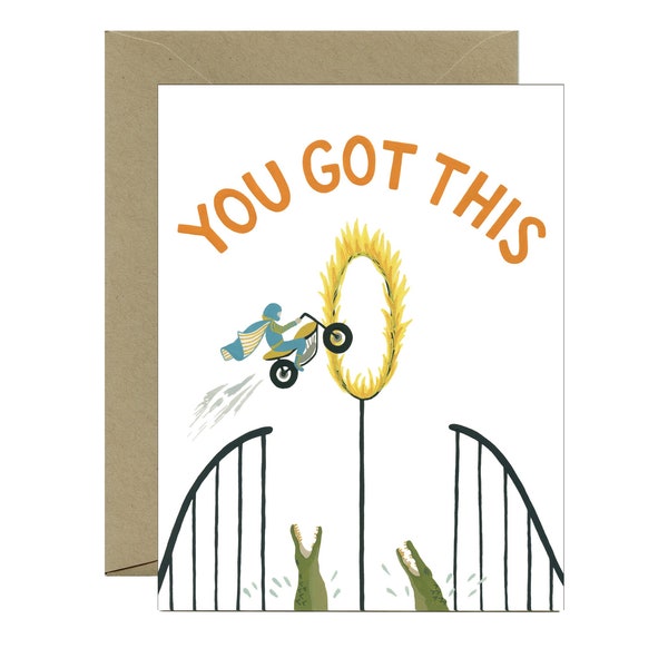 Motorcycle Daredevil Encouragement Card - "You Got This" - ID: ENC041