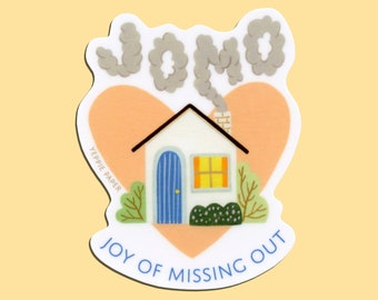 JOMO Die Cut Matte Vinyl Sticker - "JOMO, Joy of Missing Out" - ID: STK349