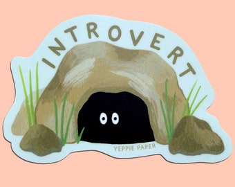 Introvert Die Cut Matte Vinyl Sticker - "Introvert" - ID: STK291