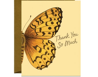 Fritillary Butterfly Thank You Card - "Thank You So Much" - ID: TY267