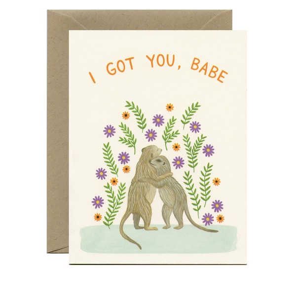 Meerkat Hugs Sympathy Card - "I Got You Babe" - ID: SYM187