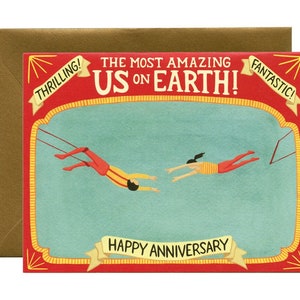 Trapeze Acrobats Anniversary Card - "The Most Amazing US On Earth!" - ID: ANN124