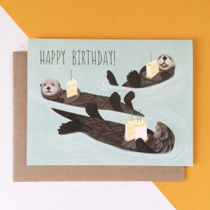 Sea Otters Birthday Card Happy Birthday ID: BIR011 image 3