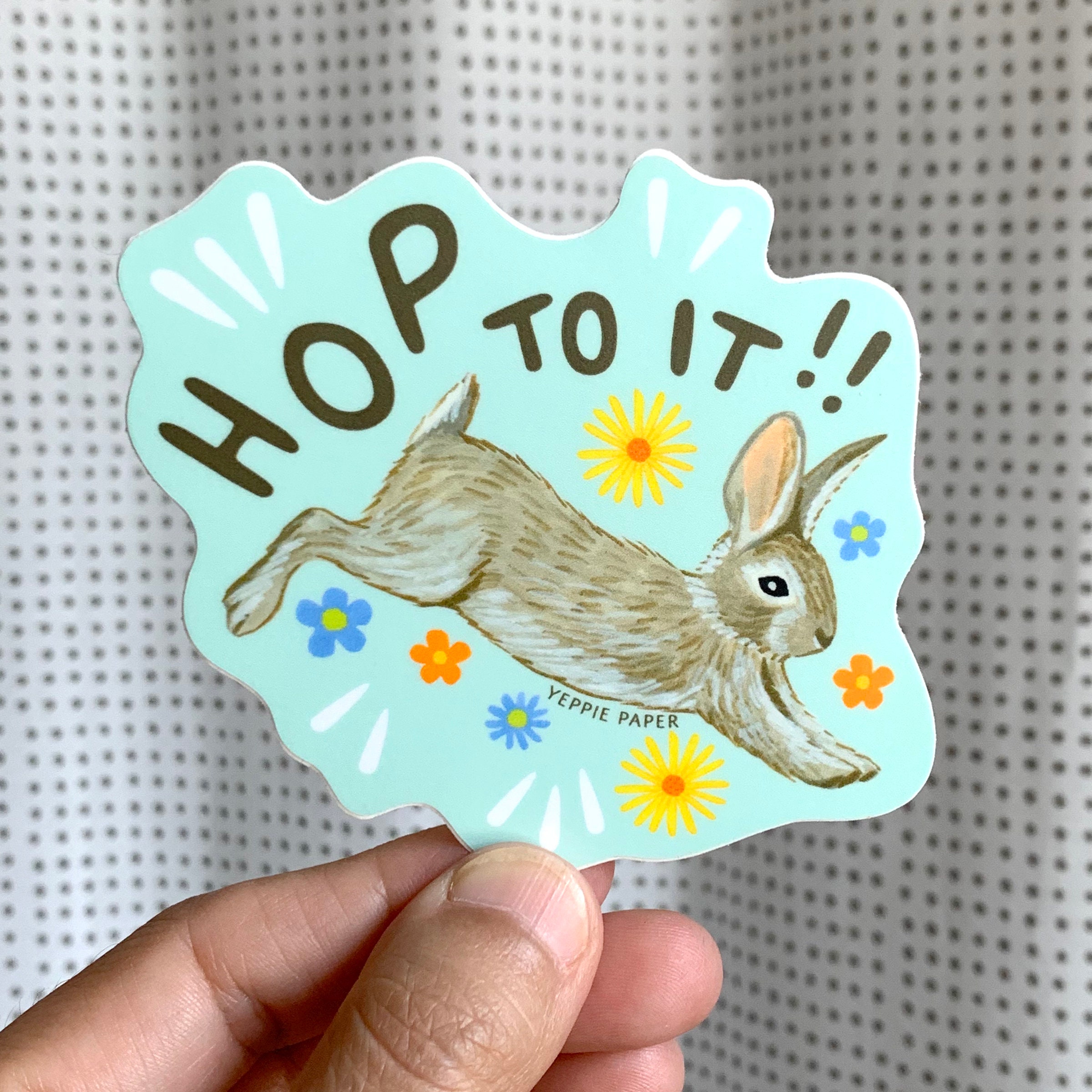 Hopping Bunny Sticker – Cute Die Cut Matte Vinyl Decal - ID