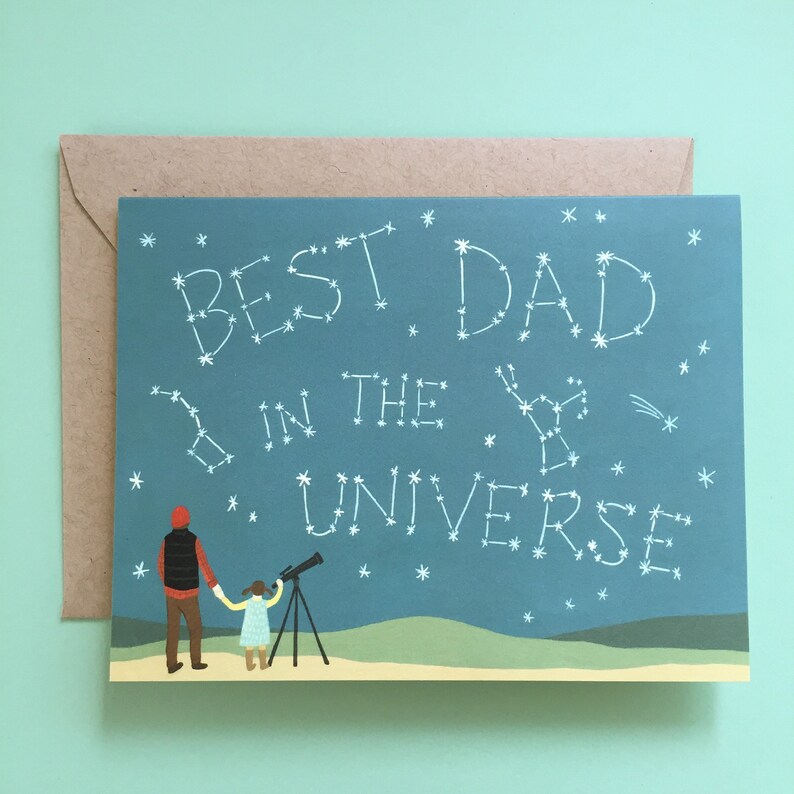 Universe/constellation Father's Day Card best Dad Etsy