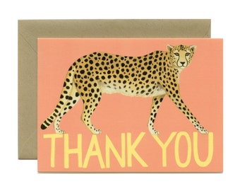 Cheetah Thank You Card - "Thank You" - ID: TY099