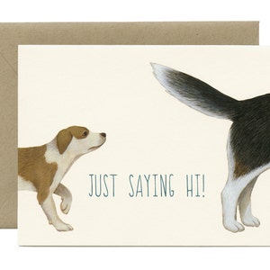 FRIENDSHIP Card ~ Cute Dog Fishing ~ Inside Greeting "Hello" ~ NEW ! FRIENDSHIP Card ~ Cute Dog Fishing ~ Inside Greeting "Hello" ~ NEW !