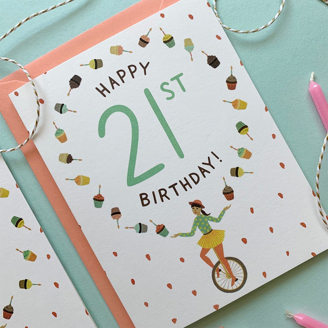 Juggler 21st Birthday Card - 