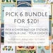 Pick 6 Bundle for Cards and/or Stickers! (NOTE: Cards With Printed Envelopes Can't Be Included In This Bundle) 