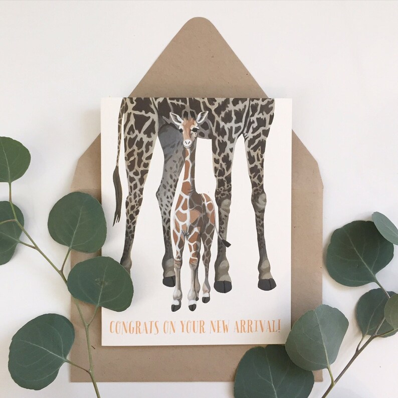 Giraffe Baby Card congrats on Your New Arrival - Etsy