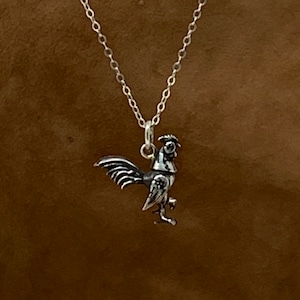 3D Rooster Necklace- Chicken Necklace- Rooster Jewelry- Bird Pendant- Farm Animal-3D Rooster Pendant- 925 Sterlig Silver - Handmade in U.S.A