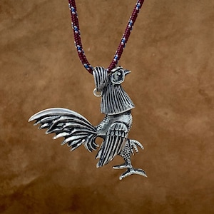 Big Rooster Pendant- Chicken Pendant- Rooster Jewelry- Bird Pendant- Farm Animal-Rooster Pendant- 925 Sterlig Silver - Handmade in U.S.A