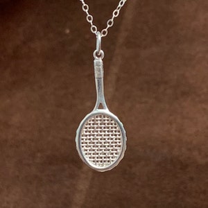 Tennis Racquet Necklace- Sports Necklace -Tennis Racket Jewelry- Tennis Racket Pendant- Team Gift Ideas Tennis Player Gift.