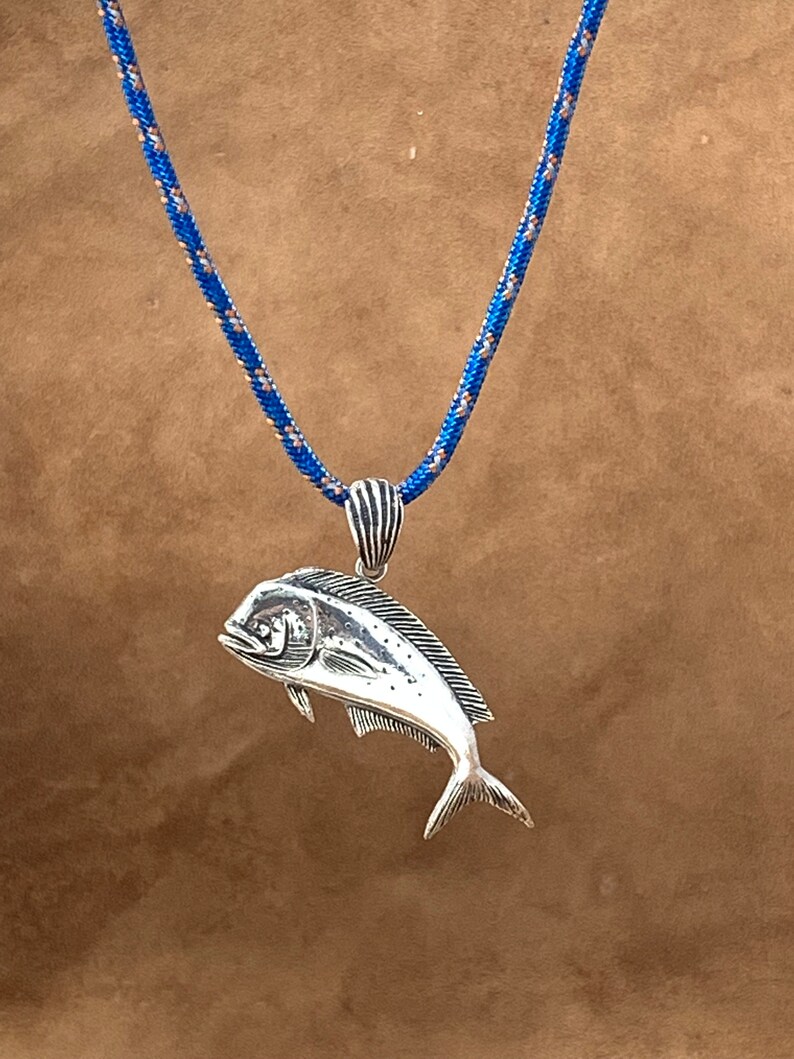 Nautical Jewelry. Mahi Mahi Fish Pendant Sterling Silver Mahi Dolphin Pendant Dorado Fish Pendant