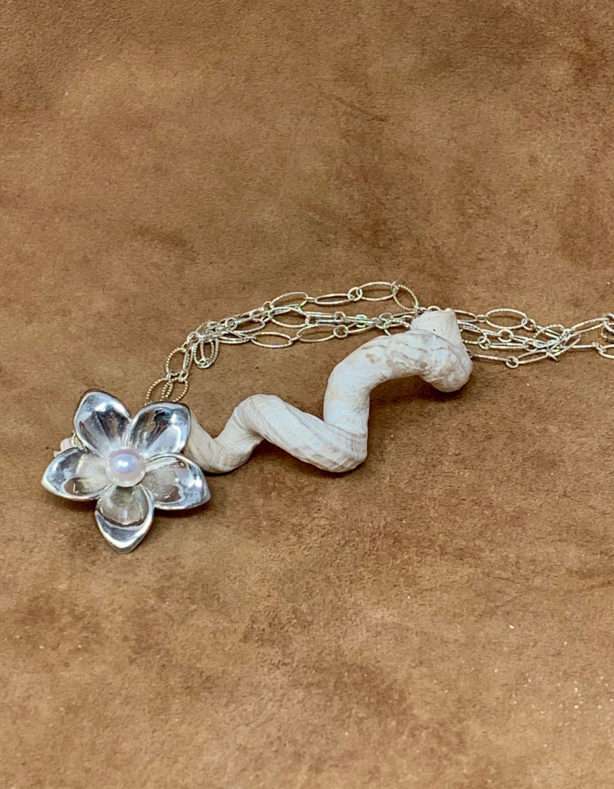 Plumeria With Pearl Necklace - Plumeria Hawaiian Flower- Sterling ...