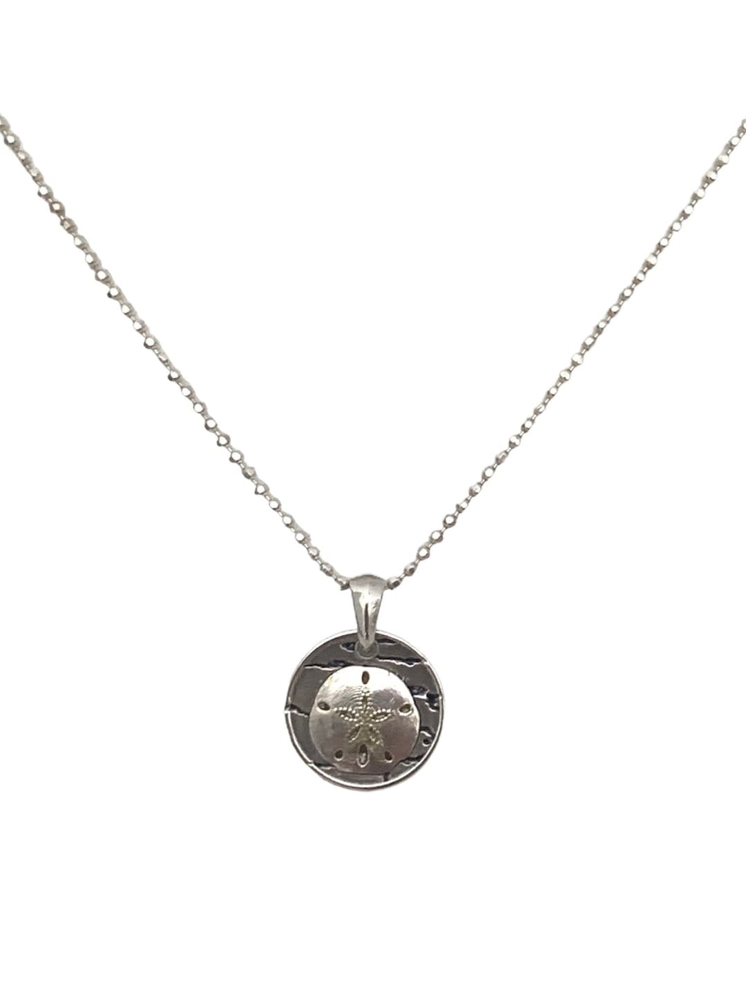 Sand Dollar Necklace 925 Sterling Silver- Handmade in the USA