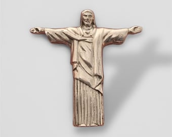 3D Christ The Redeemer Pendant ,Inspired by Christ the Redeemer on Rio De Janeiro Brazil- Jewelry Handmade in U.S.A.-Sterling Silver 925.