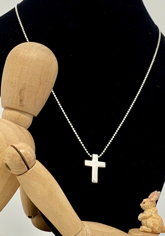 Cross Necklace Pendant Simple With 925 Sterling Silver Ball Chain Jewelry Handmade In Usa