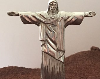 Big Christ The Redeemer Pendant ,Inspired by Christ the Redeemer on Rio De Janeiro Brazil- 3D  Christ Pendant- Jewelry Handmade in U.S.A.
