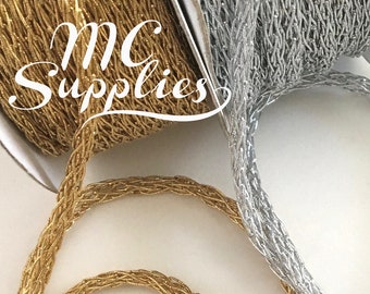 2 yds,Metallic cord,cord trim,braided trim,embellished cord,gold cord,silver cord,scrapbooking cord,decorative trim,gift wrap trim,92
