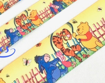 2 m,Winnie Band,Pooh Band,FOE elastisch,Bärenband,Ripsband,Band Meterware,Schleifenband,Schleifenband,60
