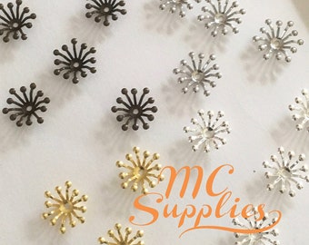 20 pcs,Bead caps,bead cones,silver bead caps,jewelry findings,flower bead caps,silver plated beads caps,DIY jewelry,DIY hair accessories,80