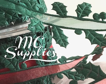 1-15 yds,Leaves ribbon,Christmas leaves,leaves trim,fabric leaves,card making trim,quilting trim,decorative ribbon,scrapbooking trim,157