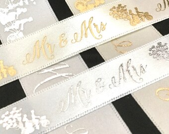 2-21 yds,Mr. and Mrs ribbon,wedding ribbon,wedding favor ribbon,white ribbon,satin ribbon,ivory ribbon,ribbon,gift ribbon,ribbon by the yard