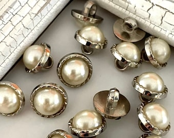 10 pcs,pearl rhinestones,ivory rhinestone with pearls,flower rhinestones,rhinestone center,metal rhinestones,scrapbooking buttons