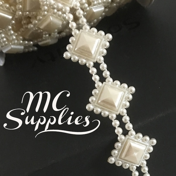 Ivory pearl trim,pearl string,ivory trim,decorative pearls,pearl trim,strand of pearls,decorative pearls,cake decoration,accent pearls,191 .