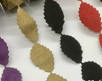 1-15 yds,Fabric leaves,faux suede leaves,leaves trim,leaves ribbon,card making leaves,quilting trim,scrapbooking leaf trim,188