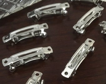 22 pcs,French barrettes,blank french clips,metal barrettes,DIY hair clip,french clips,hair findings,silver french barrettes,big barrettes.