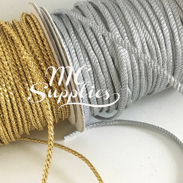 5-40 yds,Metallic string,metallic cord,thread cord,wedding cord,decorative cord,Christmas cord,craft cord,gold cord,synthetic cord.