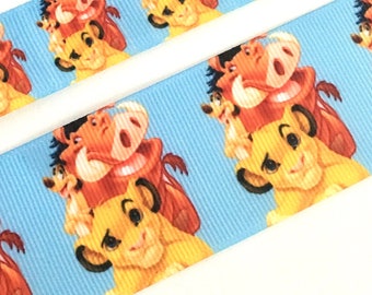 2 yds,Pumbaa ribbon,lion ribbon,cartoon ribbon,grosgrain ribbon,ribbon by the yard,ribbon for bows,craft ribbon,fabric ribbon,60