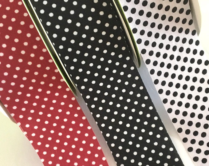 2-25 Yds,polka Dot Ribbon,grosgrain Ribbon,fabric Ribbon,ribbon by the ...