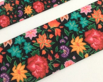 2 yds,Floral ribbon,mexican ribbon,colorful ribbon,flowers ribbon,ribbon for bows,decorative ribbon,scrapbooking ribbon,grosgrain ribbon.