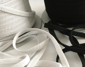 5 yds,Flat Elastic,off-white elastic,white elastic,flat elastic trim,elastic for favors,narrow elastic,black flat elastic,elastic.