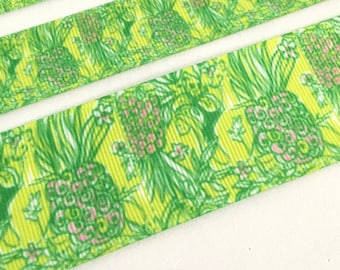 2 yds,Pineapple ribbon,green ribbon,fabric ribbon,abstract ribbon,ribbon for crafts,ribbon for bows,ribbon,ribbon by the yard,86