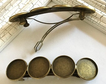2 pcs,Blank barrette clip,antique barrette,bronze barrette,french barrette clip,cabochon barrette,DIY hair clip,big barrettes,hair findings.