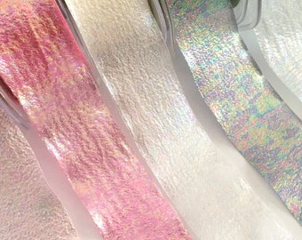2-30 yds,Holographic ribbon,iridescent ribbon,organza ribbon,crepe ribbon,ribbon for crafts,ribbon for bows,sewing ribbon,ribbon by the yard