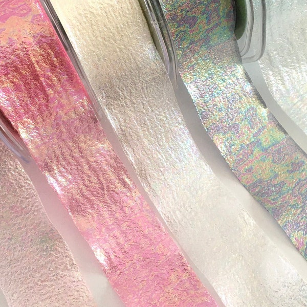 2-30 yds,Holographic ribbon,iridescent ribbon,organza ribbon,crepe ribbon,ribbon for crafts,ribbon for bows,sewing ribbon,ribbon by the yard