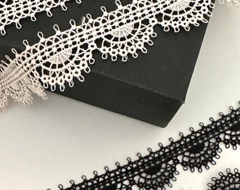 Peach lace,crochet lace,black trim,lace by the yard,wedding lace,bridal lace,craft lace,lace for crafts,sewing lace,lace trim,lace.