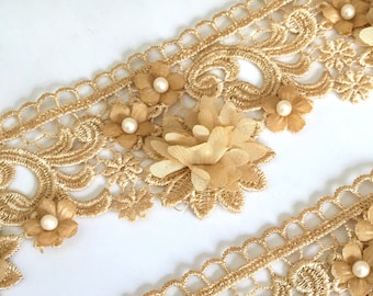 48mm White Antique Wedding Lace Ribbon Trimming Trim Bridal Sewing sew fabric