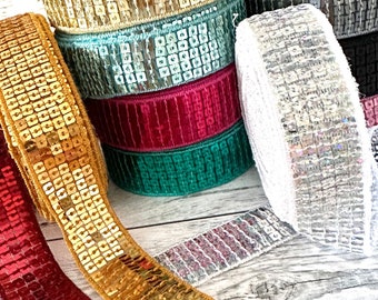 Paillettenband,Schmuckband mit Pailletten,Stirnband,Bastelband,Bastelborte,Bastelband,Bastelband,Schmuckband,Bastelband.