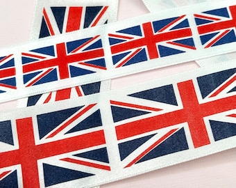 2 meter, vlaglint, Union Jack vlaglint, Londen vlaglint, lint voor strikken, decoratief lint, scrapbooking lint, grosgrain lint.